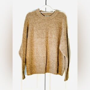 American Eagle Outfitters Light Brown Oversized Boxy Crew Neck Sweater